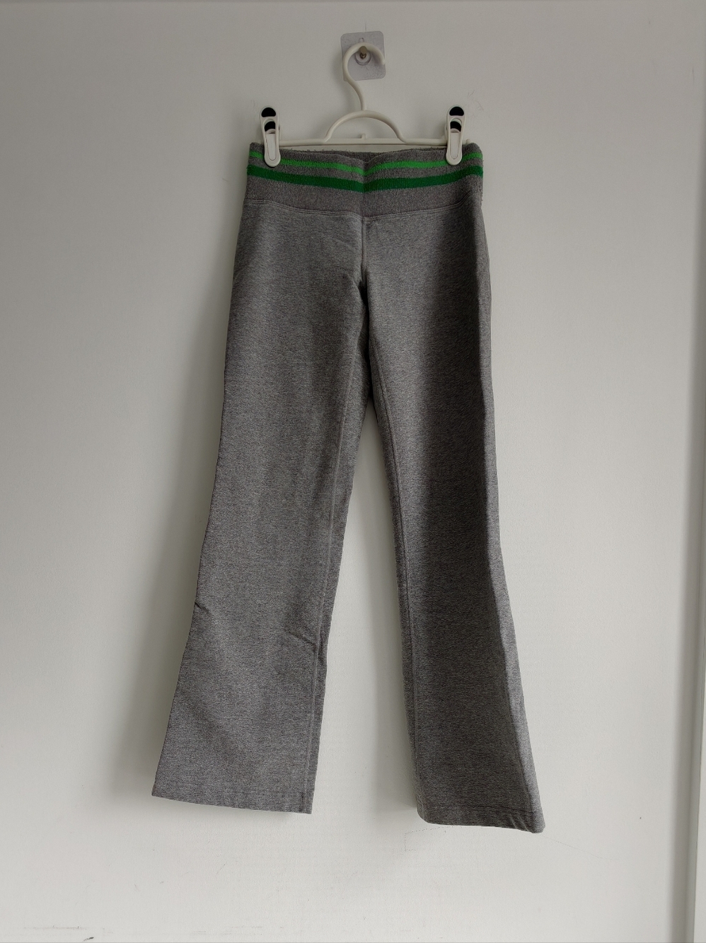 Lululemon Athletic Gray Flared  Pants with Green Waistband